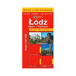 Łódź Zgierz Pabianice mapa laminowana