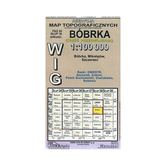 Bóbrka - mapa WIG skala 1:100 000