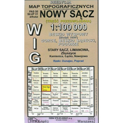 Nowy Sącz - mapa WIG skala 1:100 000