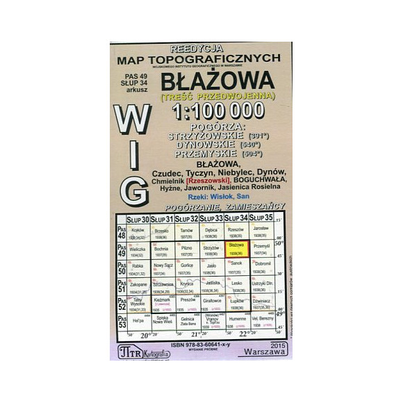 Błażowa - mapa WIG skala 1:100 000