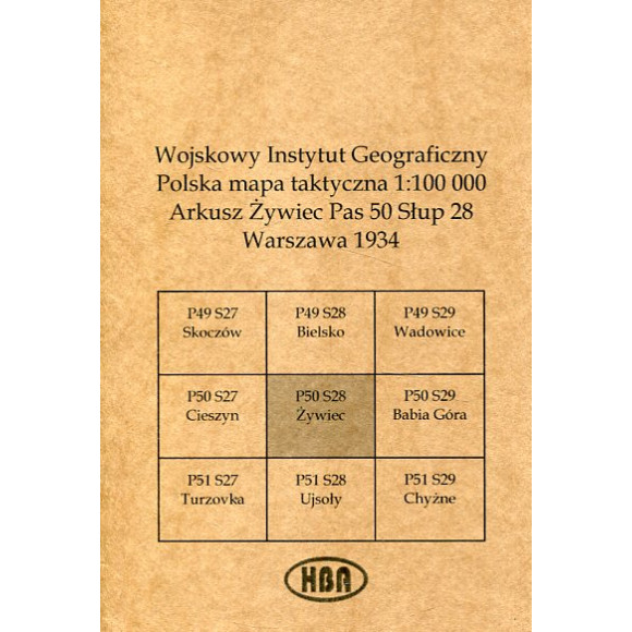 Arkusz Żywiec Pas 50 Słup 28 Polska mapa taktyczna 1:100000