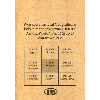 Arkusz Wieluń Pas 44 Słup 27 Polska mapa taktyczna 1:100000