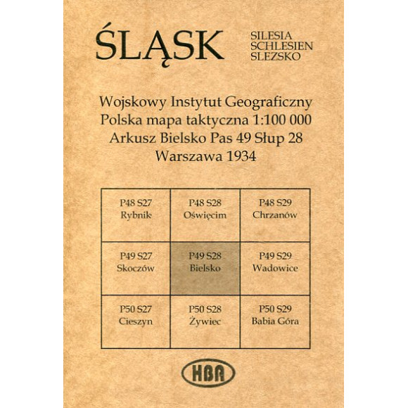 Arkusz Bielsko Pas 49 Słup 28 Polska mapa taktyczna 1:100000 ŚLĄSK
