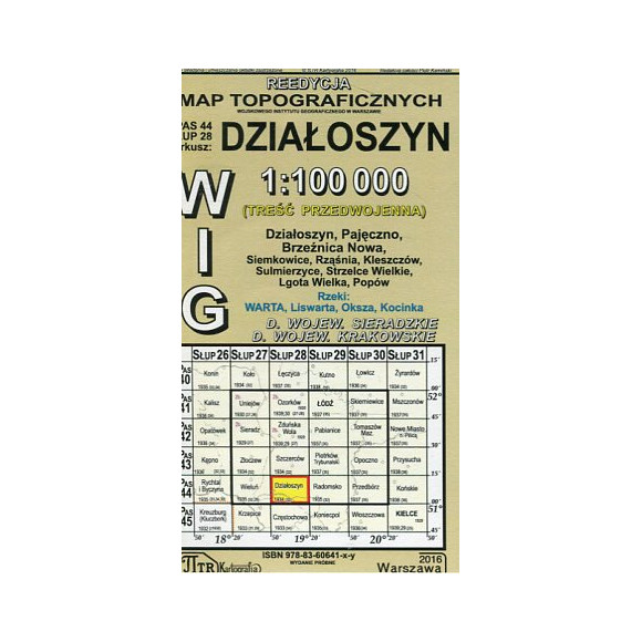 Działoszyn - mapa WIG skala 1:100 000