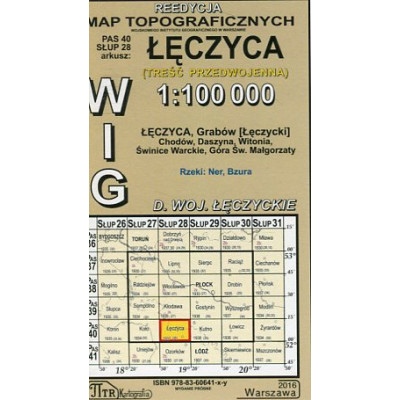Łęczyca- mapa WIG skala 1:100 000