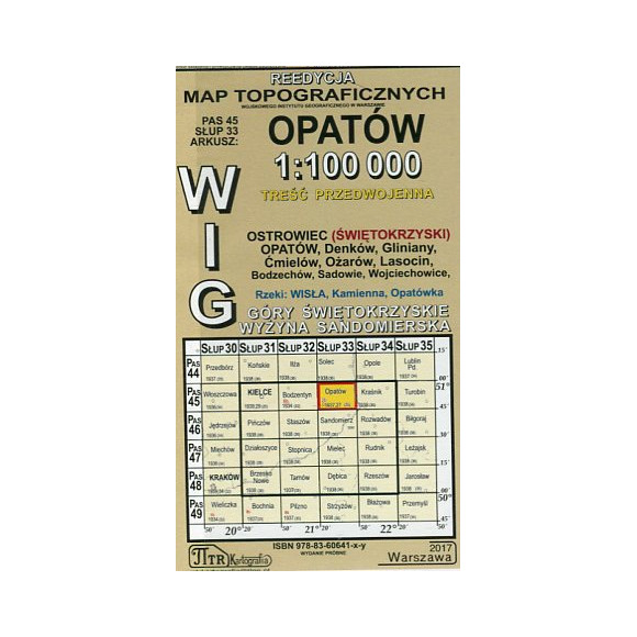 Opatów - mapa WIG skala 1:100 000