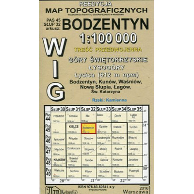 Bodzentyn - mapa WIG skala 1:000 000