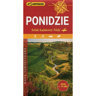Ponidzie. Szlak kajakowy Nidy. Mapa turystyczna