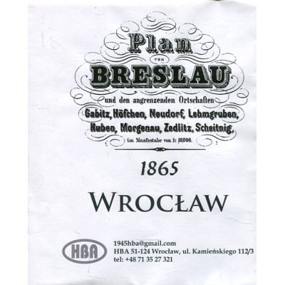 Wrocław 1865 reprint planu miasta (Plan von Breslau)