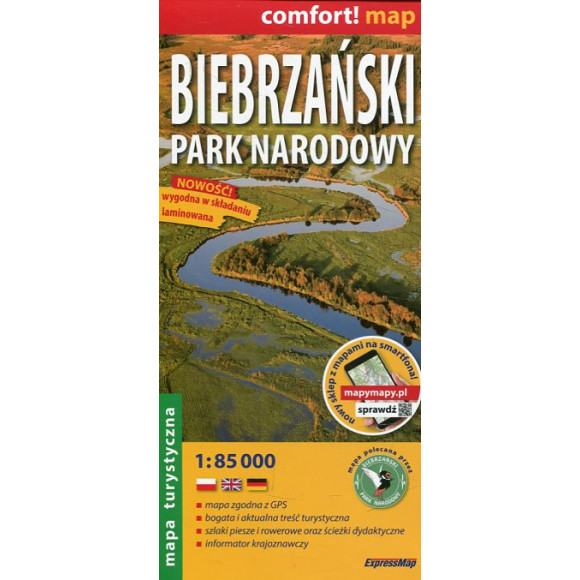 Biebrzański Park Narodowy laminowana mapa turystyczna 1:85 000