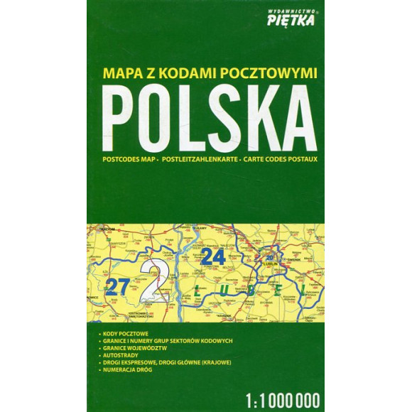 Polska mapa z kodami pocztowymi