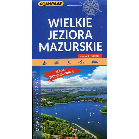 Wielkie Jeziora Mazurskie - laminowana mapa turystyczna, 1:50 000