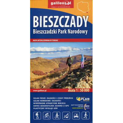 Bieszczady. Bieszczadzki Park Narodowy mapa 1:50 000