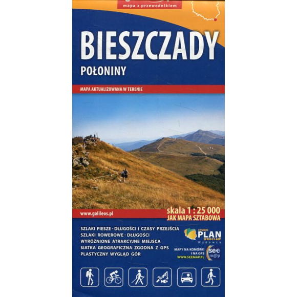 Bieszczady. Połoniny mapa1:25 000