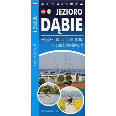 Jezioro Dąbie - mapa turystyczna + plan batymetryczny