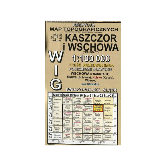 Kaszczor i Wschowa - mapa WIG w skali 1:100 000