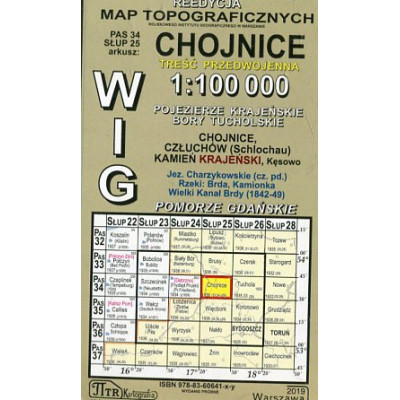 Chojnice - mapa WIG w skali 1:100 000