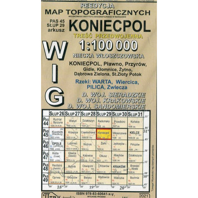 Koniecpol - mapa WIG w skali 1:100 000