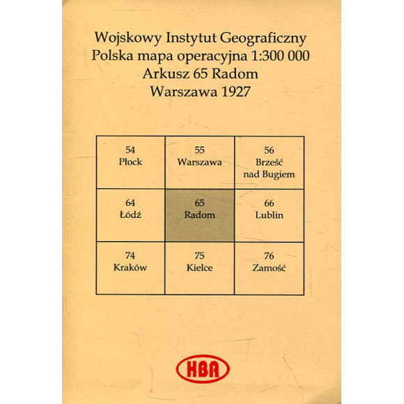 Arkusz 65 Radom Polska mapa operacyjna 1:300 00