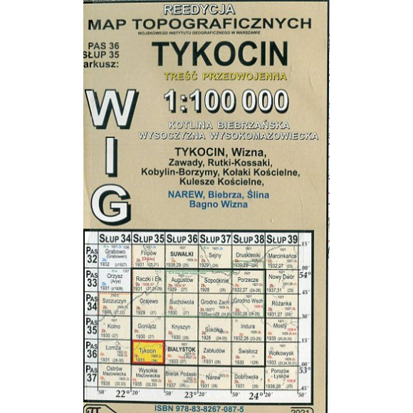 Tykocin - mapa WIG skala 1:100 000