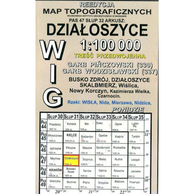 Działoszyce - mapa WIG skala 1:100 000