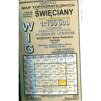 Święciany - mapa WIG skala 1:100 000