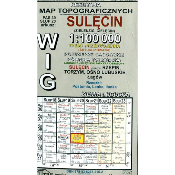 Sulęcin - mapa WIG skala 1:100 000