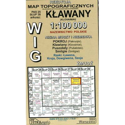 Kławany- mapa WIG skala 1:100 000